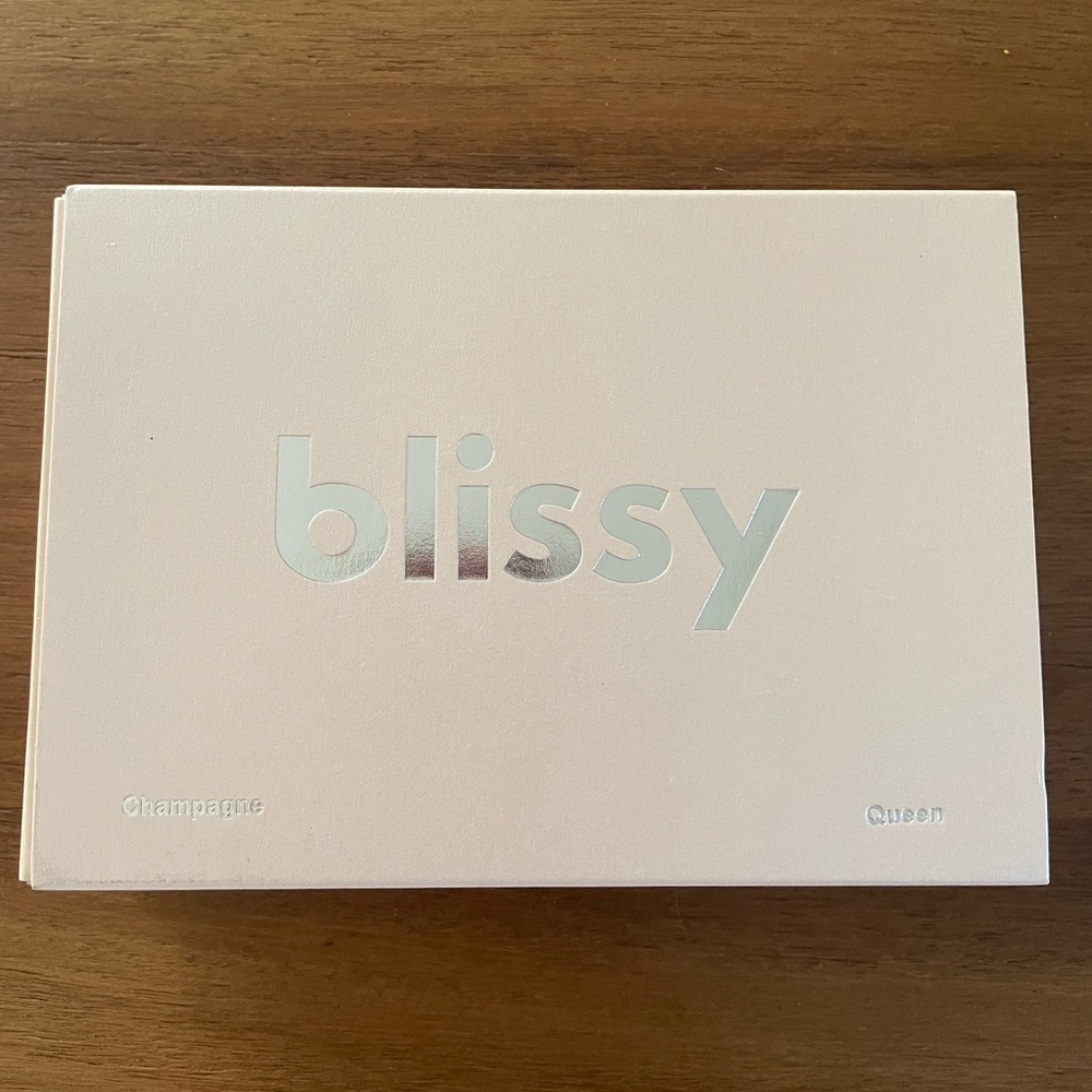 Blissy queen silk pillowcase in champagne
